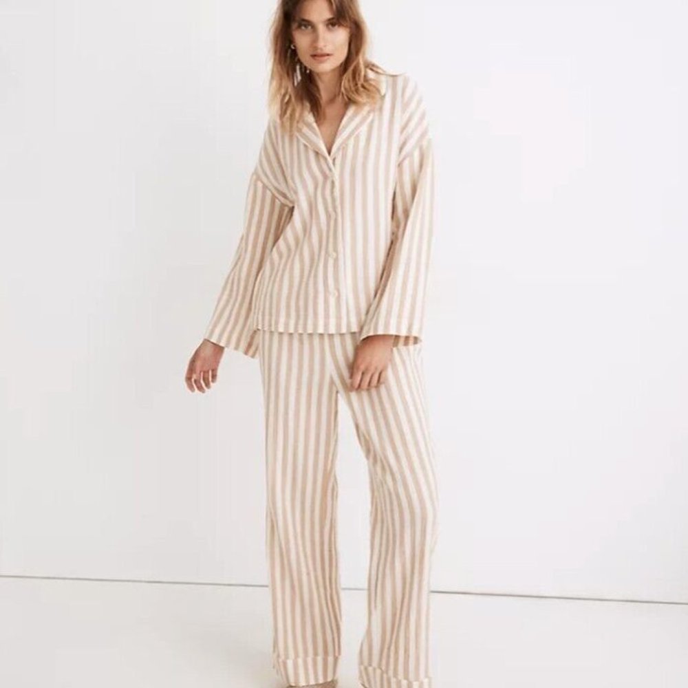 NWT Madewell Striped Double-Gauze Oversized Pajama Set